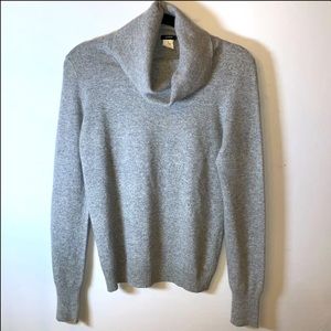 J. Crew Cashmere Merino Wool Angora Knit Gray Turtleneck Sweater- Size Medium​